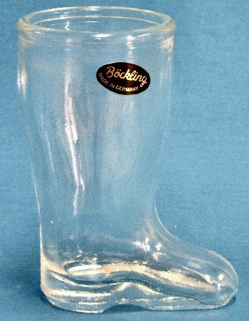 Mini German Glass Brandy Boot Shot Glass